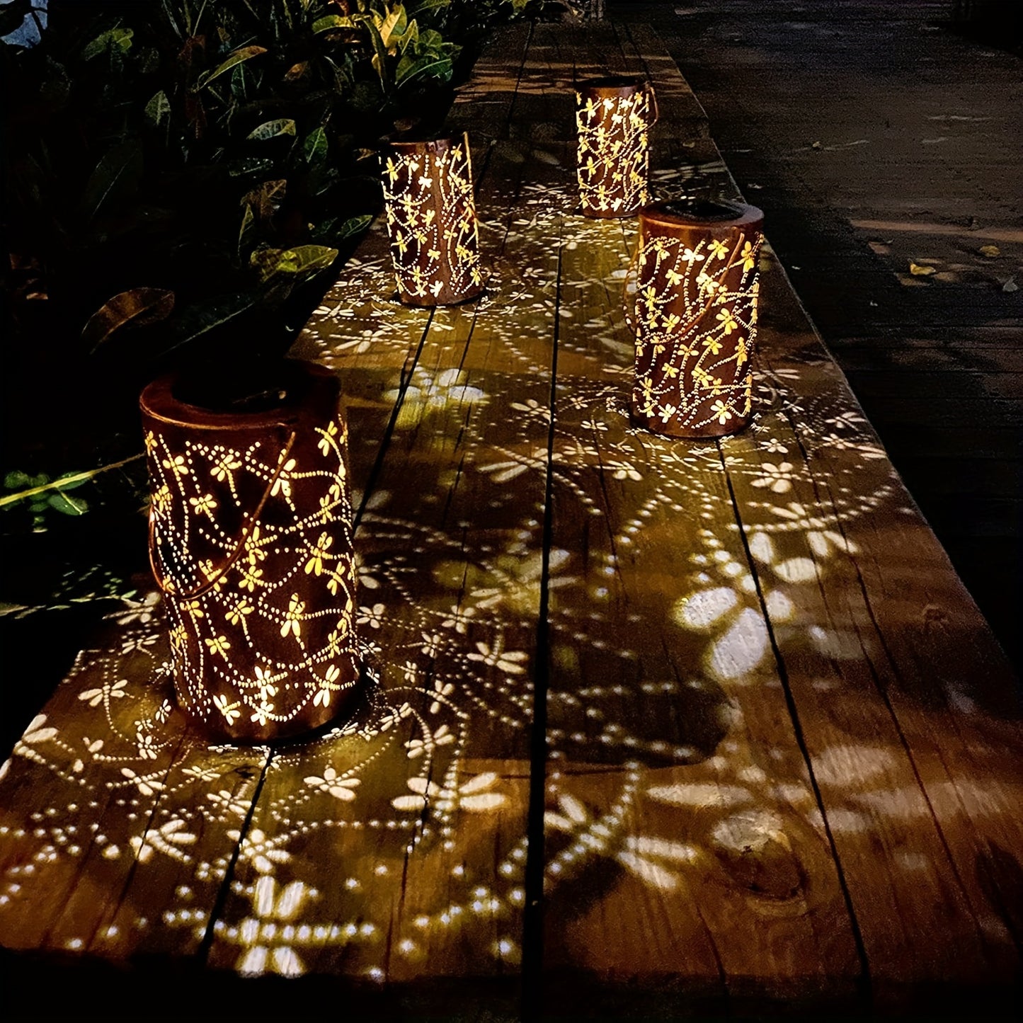Solar Dragonfly Lantern Lights - Metal Outdoor Hanging Light