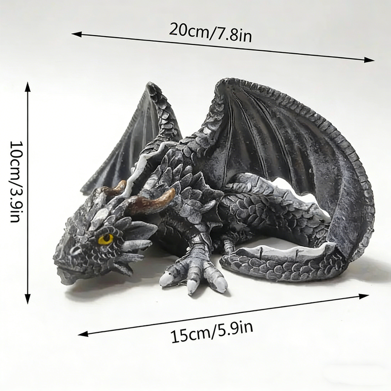Resin Dragon Sculpture - Gothic Garden Guardian