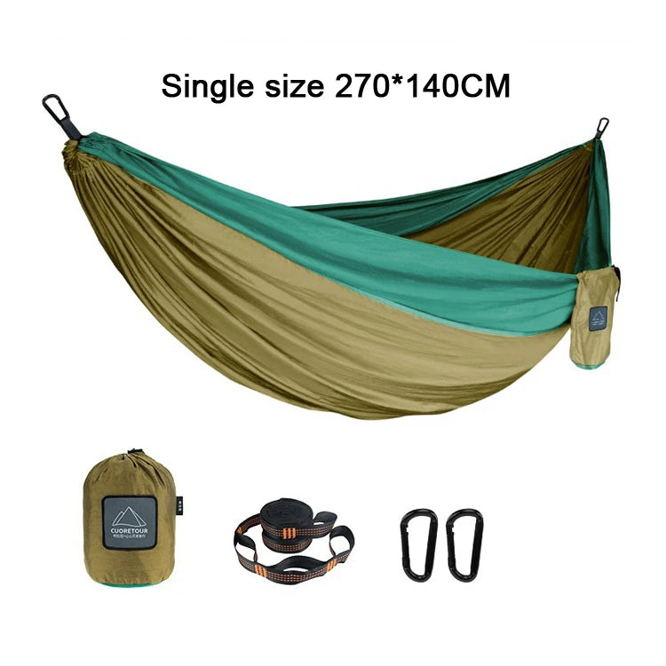 Portable Nylon Parachute Fabric Single and Double Size Outdoor Camping Hiking Garden Camping Hammock
