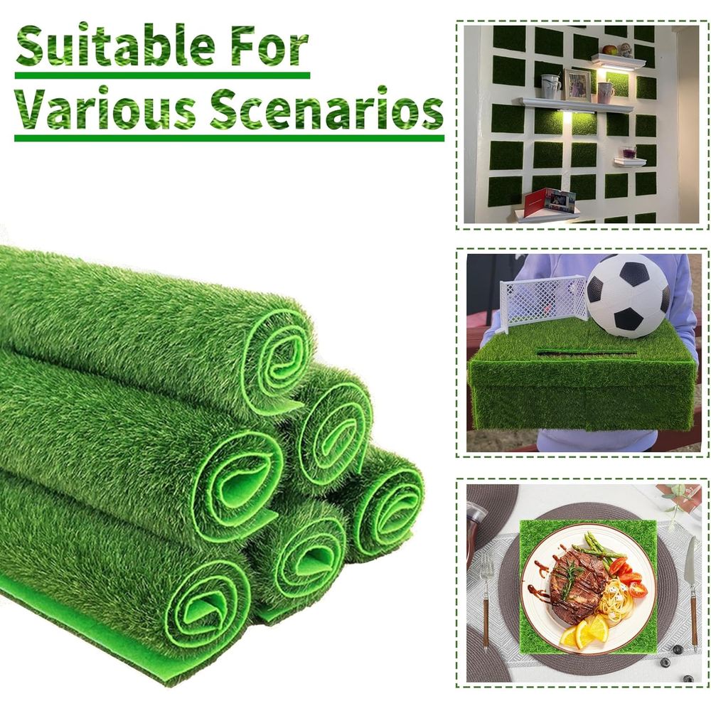Artificial Grass Squares 6x6" - DIY Mini Garden Decor
