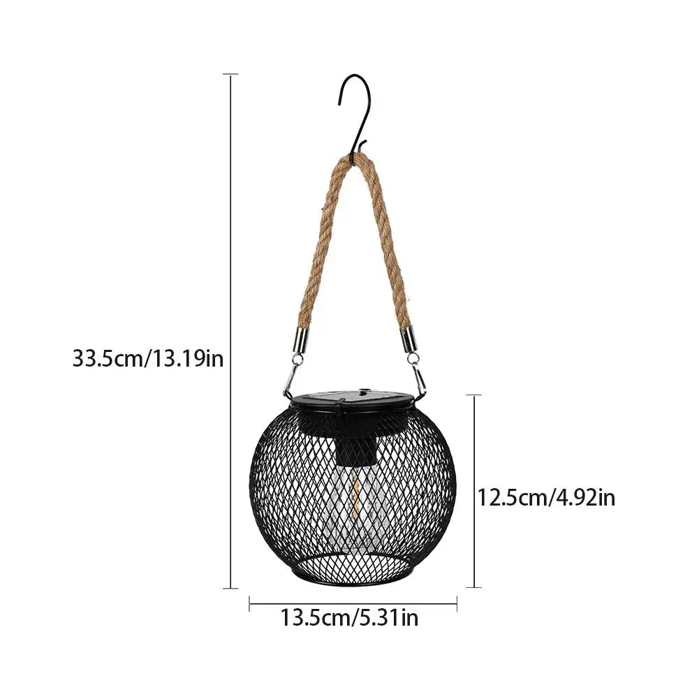 Solar Lantern Led Light Daylight Sensor Garden Lamps Lights Outdoor Waterproof Landscape Iron-art With Durable Chain Decor