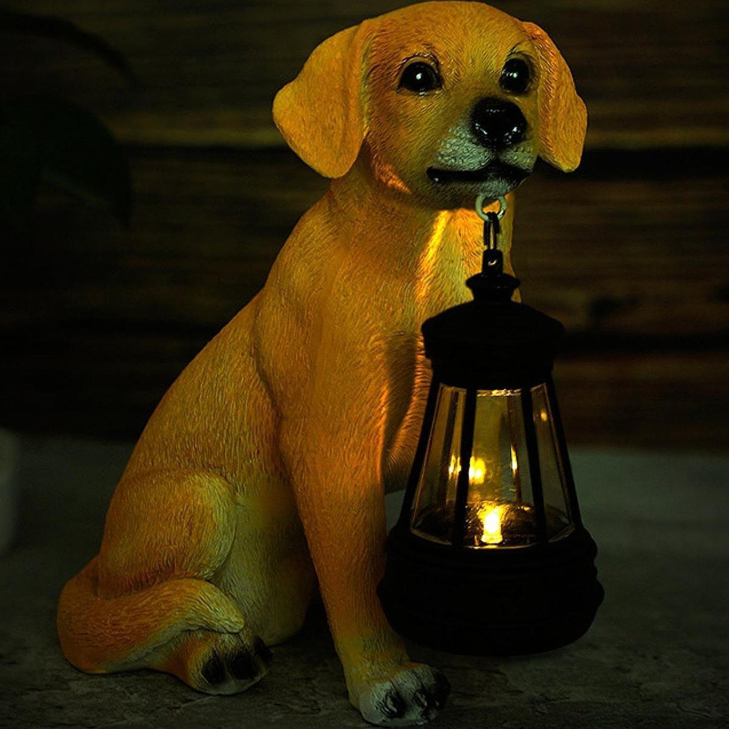 Garden Statue with Solar Lights - Modern Animal Figurine