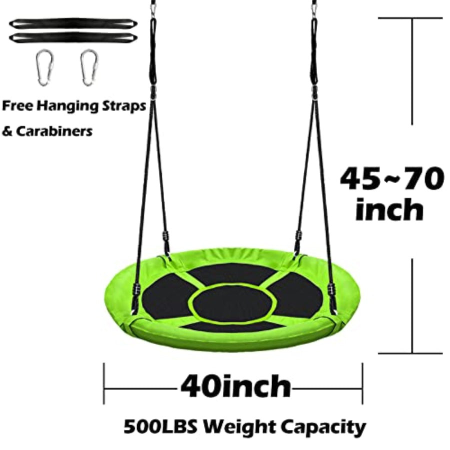 40" Saucer Tree Swing - 500Lb Capacity, Waterproof, Adjustable