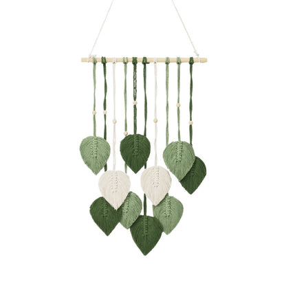 Decorative Artificial Plant Leaf Tapestry - Handmade Wall Hanging