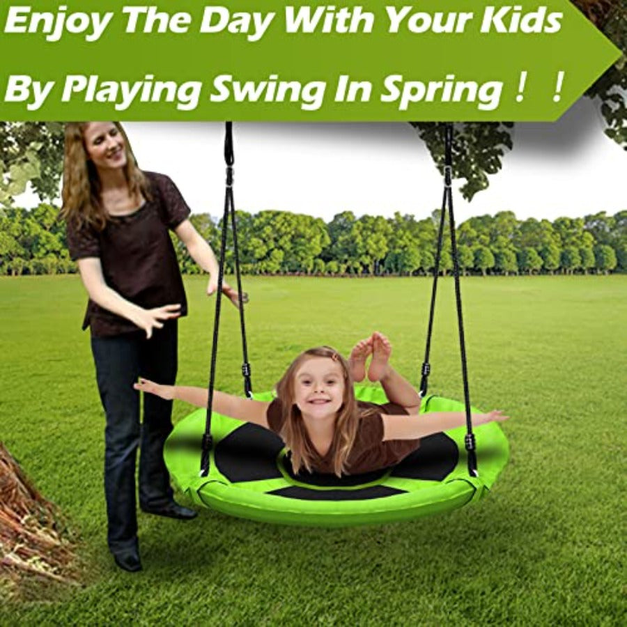 40" Saucer Tree Swing - 500Lb Capacity, Waterproof, Adjustable