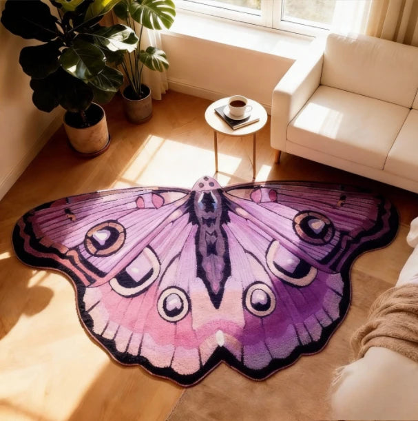 Irregular Shape Carpets for Living Room Butterfly Pattern Bedroom Decor Plush Carpet Home Fluffy Soft Floor Mat Thick Lounge Rug