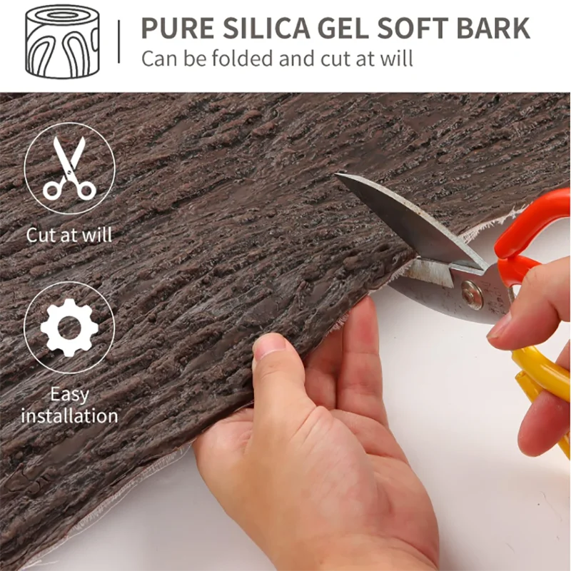 Artificial Silicone Bark Garden Landscape Pipe Wall Column Decoration Suitable for Home Garden DIY Miniature Landscape Fake Bark