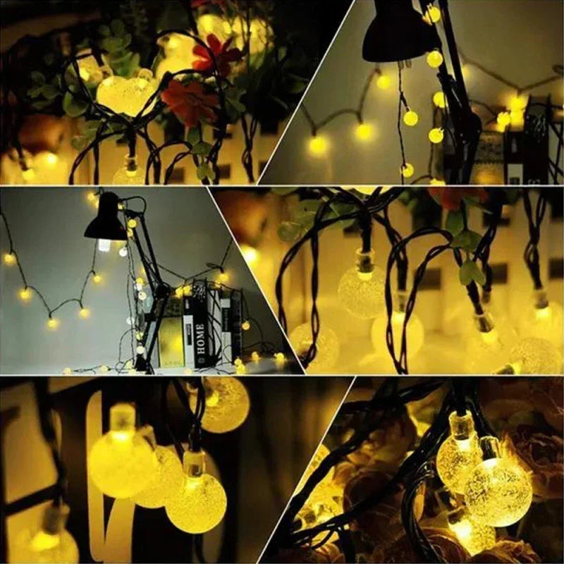 Solar String Lights - 8 Modes Waterproof Crystal Fairy