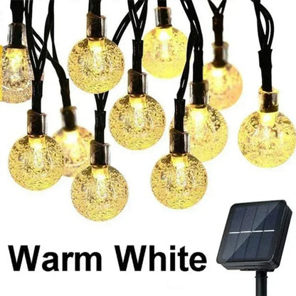 Solar String Lights - 8 Modes Waterproof Crystal Fairy