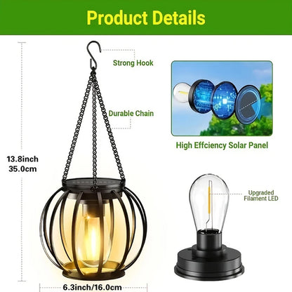 Outdoor Solar Lights Lantern: Decorative Waterproof Hanging