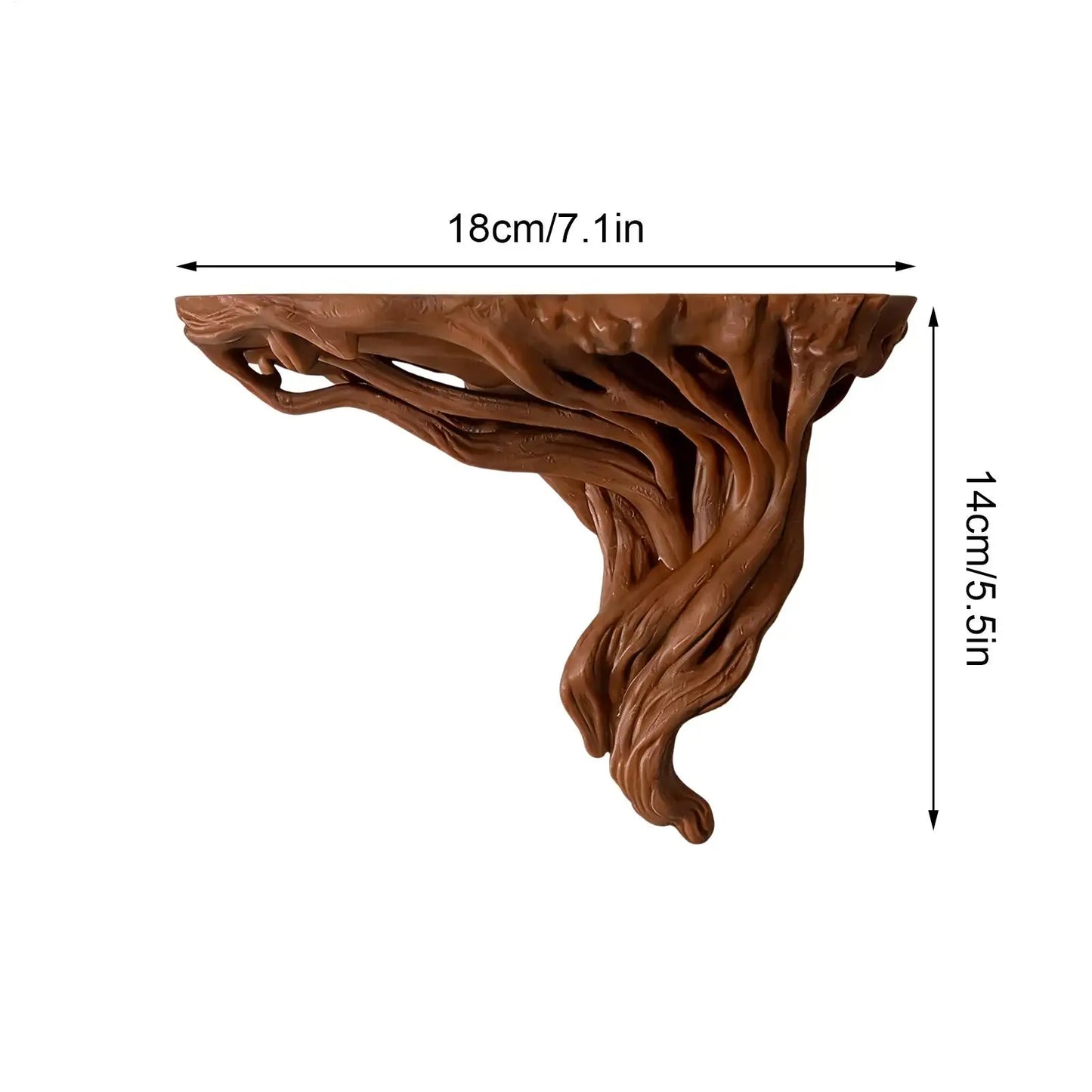 Tree Root Shaped Wall Rack Bohemian Style Wall Decoration Rustic Tree Root Corner Display Storage Shelves for Home Decor