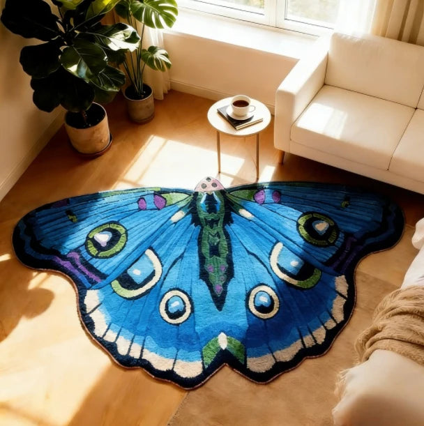 Irregular Shape Carpets for Living Room Butterfly Pattern Bedroom Decor Plush Carpet Home Fluffy Soft Floor Mat Thick Lounge Rug