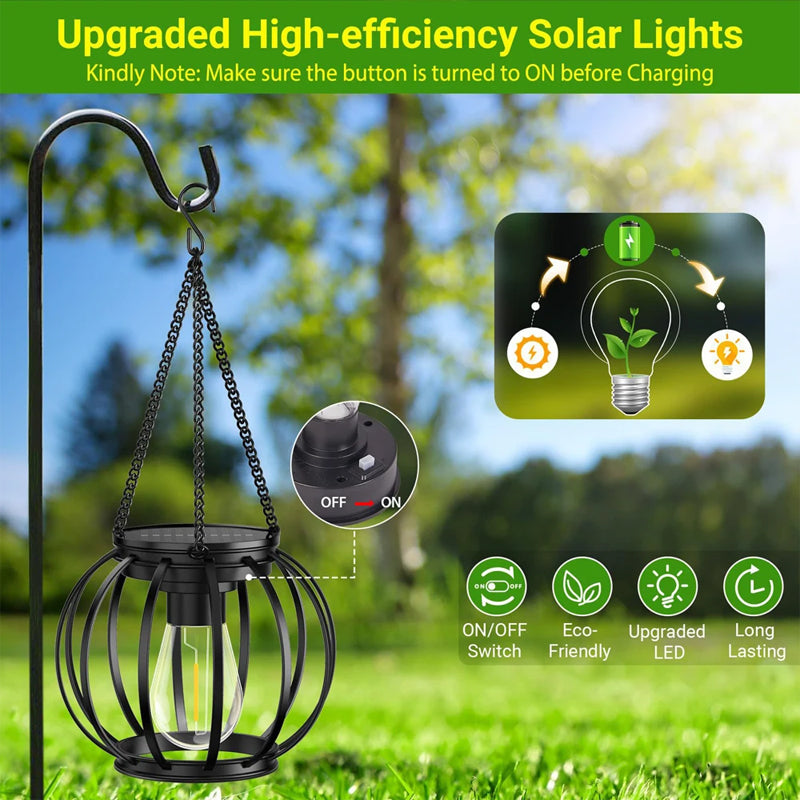 Outdoor Solar Lights Lantern: Decorative Waterproof Hanging