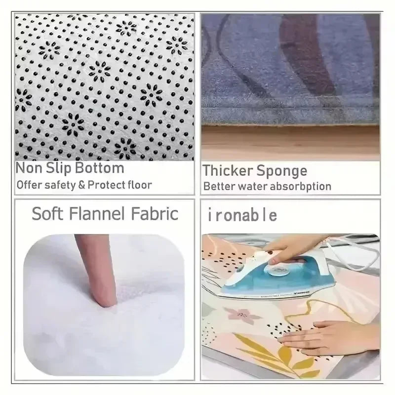 Contrast Color Flannel Rug - Stylish, Dirt-Resistant, Easy Clean