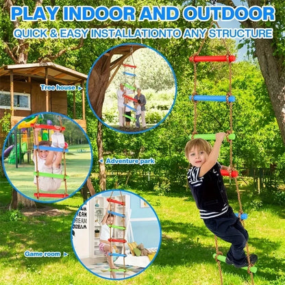 Durable PE Climbing Ladder Swing Colorful Kid Toy Practical Play Equipment Suitable For Indoor Outdoor Home Courtyard Daily Play