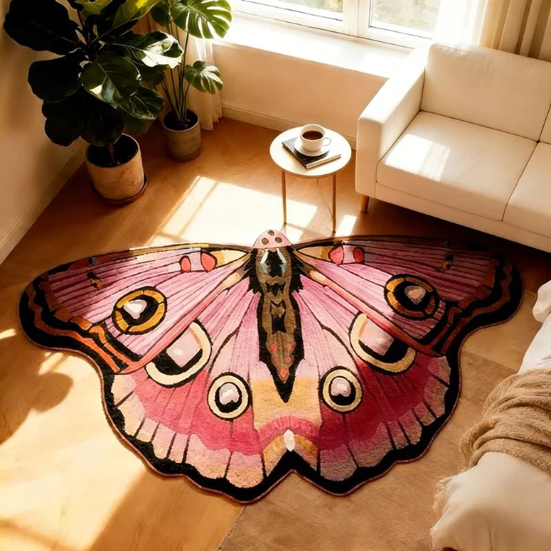 Irregular Shape Carpets for Living Room Butterfly Pattern Bedroom Decor Plush Carpet Home Fluffy Soft Floor Mat Thick Lounge Rug