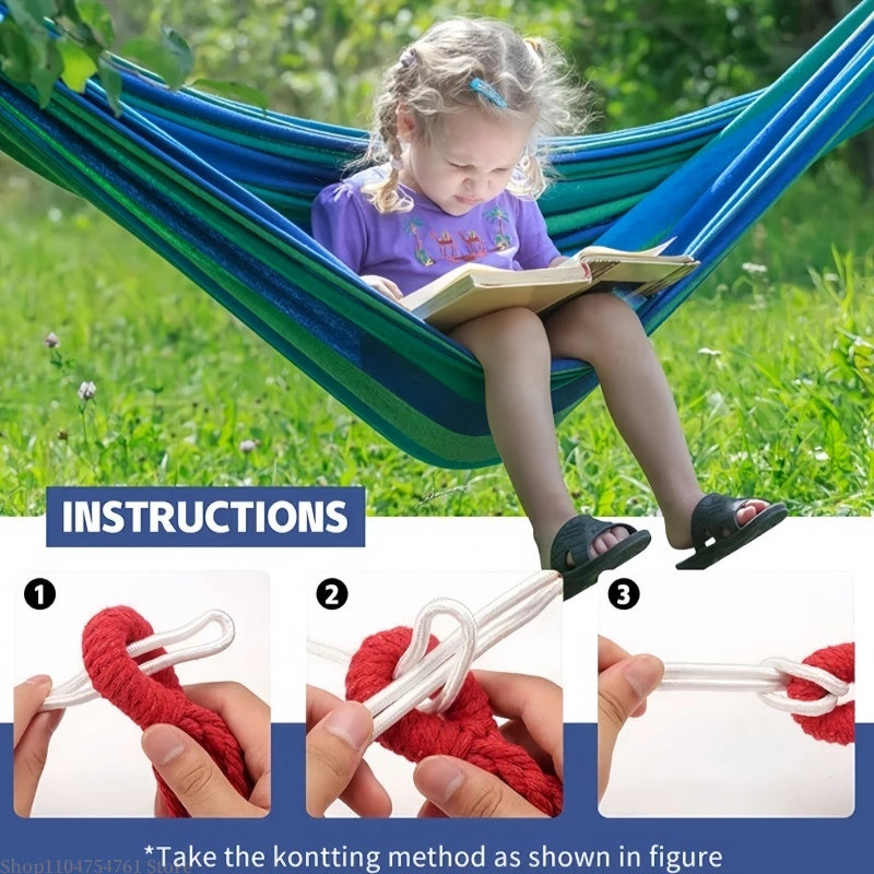 Outdoor Hammock Anti-Slip Swing Chair - Foldable & Portable