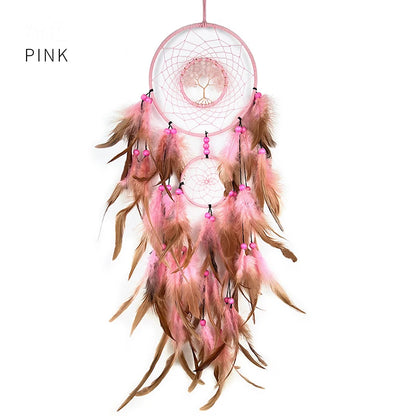 Dream Catcher Living Room Hanging Ornaments Crystal Tree of Life Hand-woven Wind Chimes Birthday Festival Gifts Home Decorations