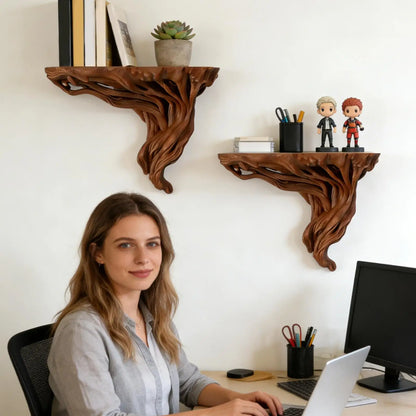 Tree Root Shaped Wall Rack Bohemian Style Wall Decoration Rustic Tree Root Corner Display Storage Shelves for Home Decor