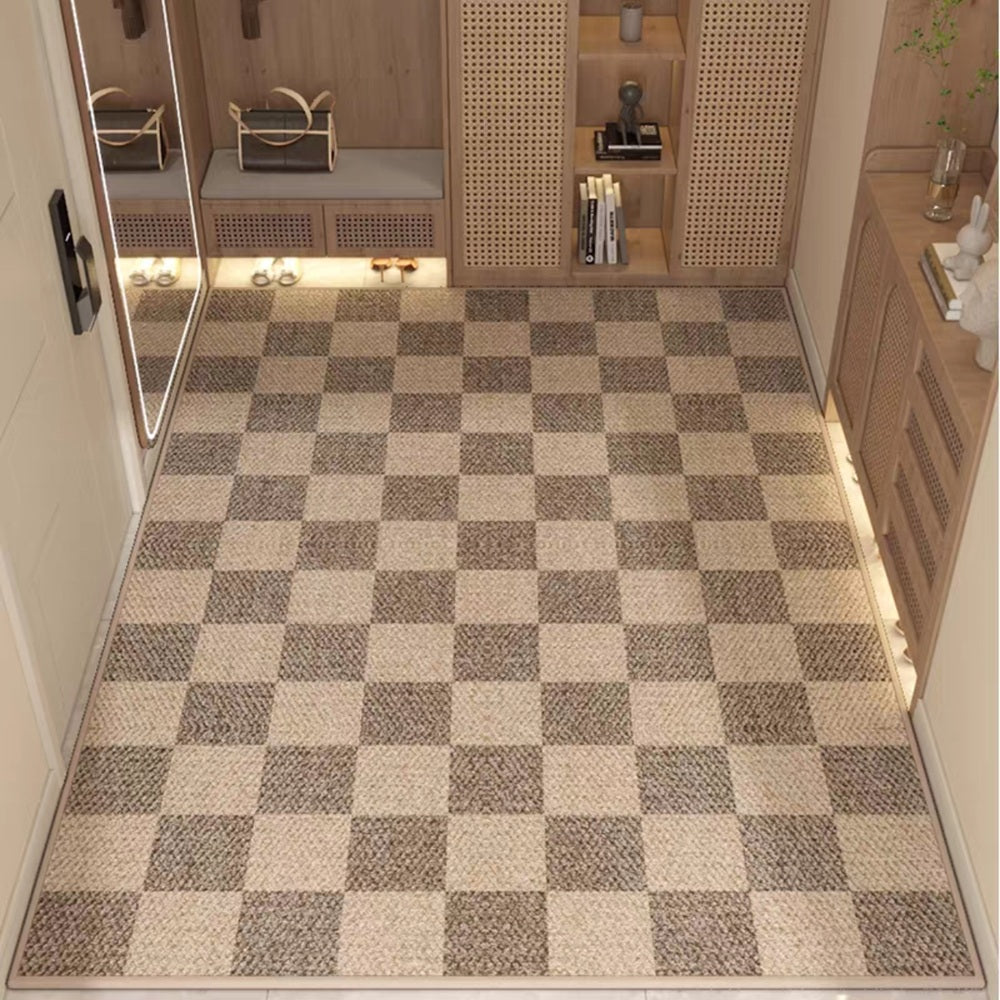 Outdoor Rug: Crystal Velvet Checkered Carpet - Soft, Slip-Resistant Decor