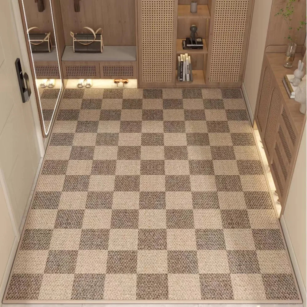 Outdoor Rug: Crystal Velvet Checkered Carpet - Soft, Slip-Resistant Decor