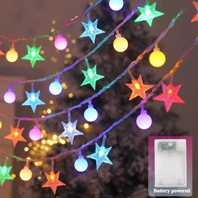 String Lights: LED Crystal Ball String Lights - 8 Modes, Waterproof, Battery