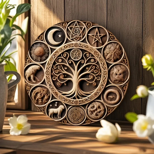 Tin Painting，Vintage Celtic Tree Of Life Wooden Wall Art ,Ideal For Home, Bar, Cafe, Garage Decor,Tree Of Life Wall Decor