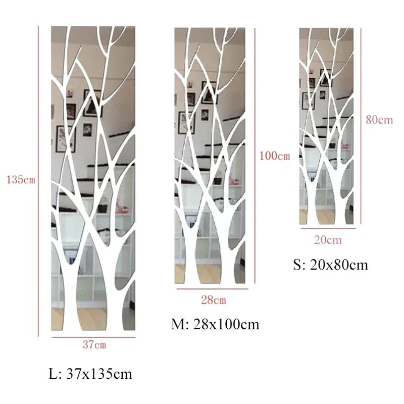 3D Acrylic Lucky Tree Wall Stickers DIY Stickers Art Mirror TV Background Wall Stickers Home Living Room Bedroom Decoration