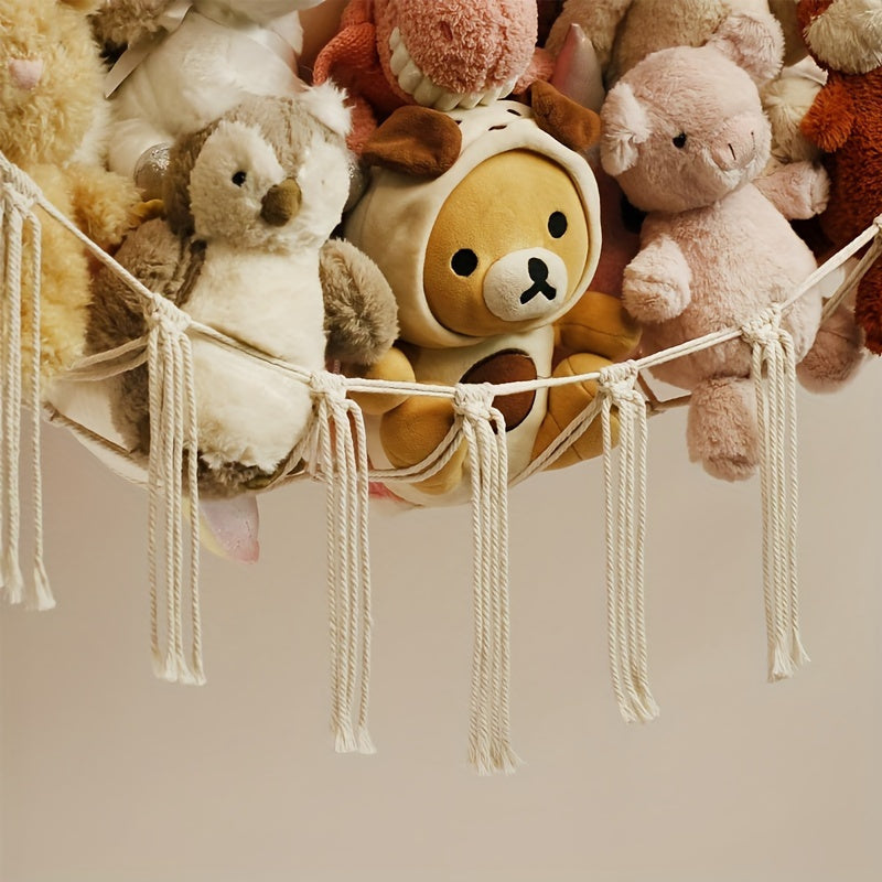 Stuffed Animal Hammock: Bohemian Mesh for Daycare Decor