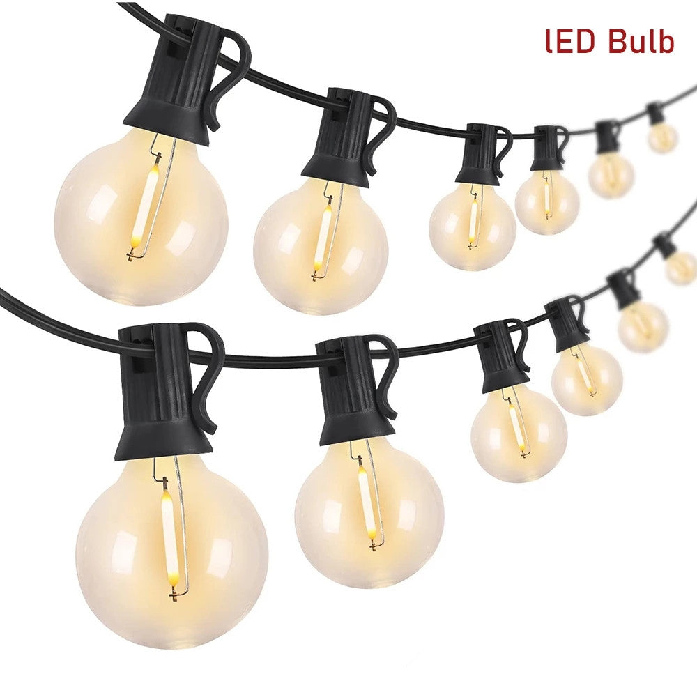 Vintage String Lights: G40 LED Bulb Shatterproof Edison Warm Light