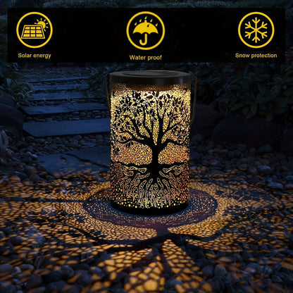 Solar Lantern Outdoor Waterproof Vintage Metal LED Light