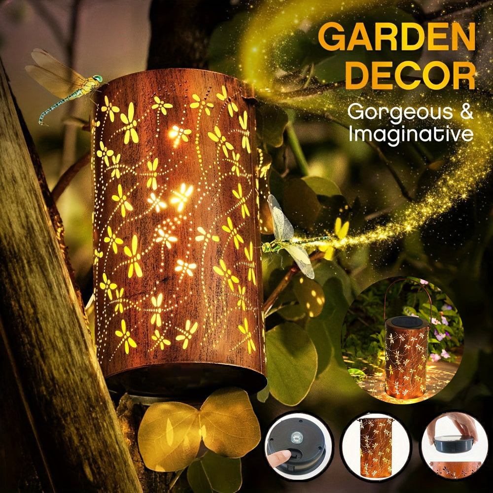 Solar Dragonfly Lantern Lights - Metal Outdoor Hanging Light