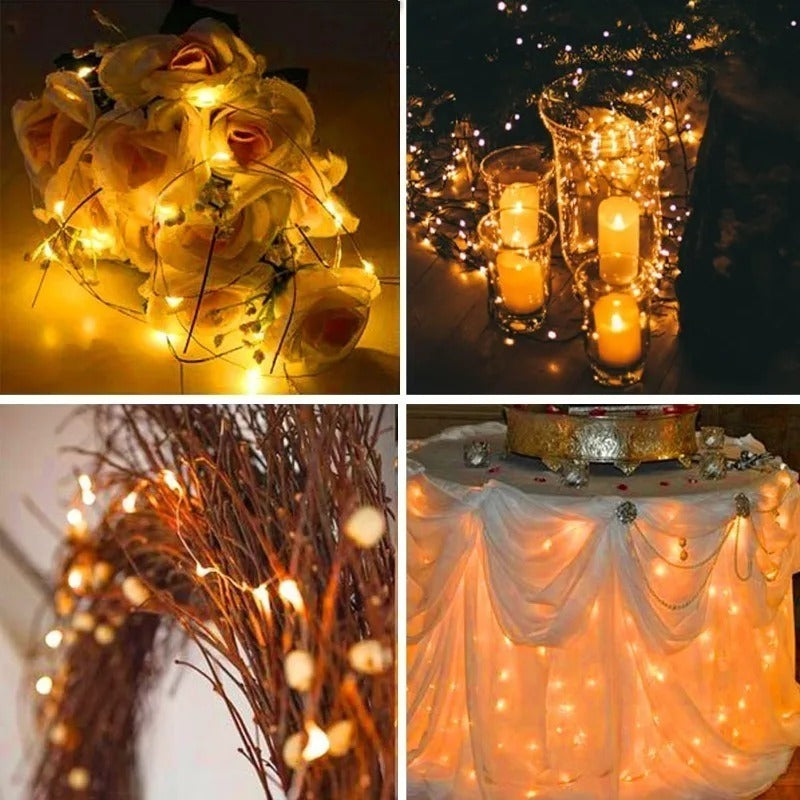 Battery LED String Lights: Copper Wire for Holiday Decor