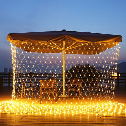 Solar or EU Plug Led Light Outdoor 3*2m Waterproof Lights Solar Panel Net Garland Garden Fairy Lawn Street Decoration Lamp
