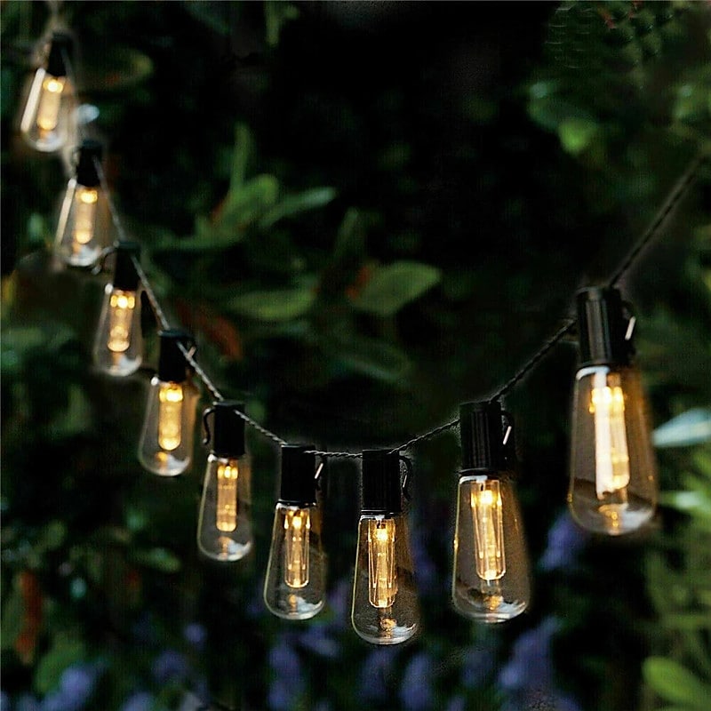 Solar String Lights - LED Waterproof Edison Bulbs
