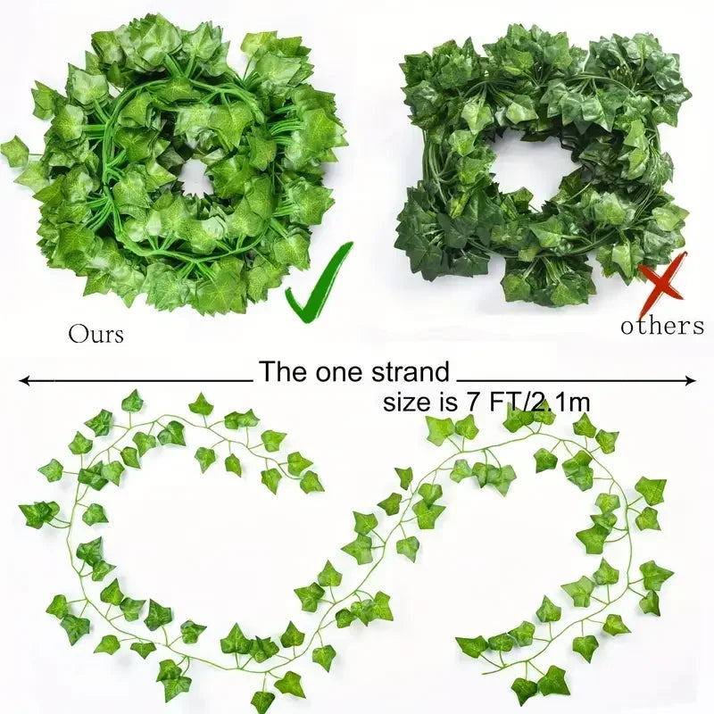 Fake Plants: Artificial Ivy Vine Garland - Lush Green Decor