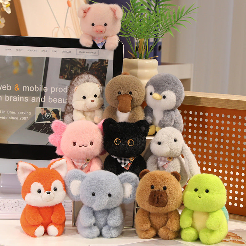 Plush Toys: Plush Animal Desktop Companions - Cute Cat, Fox, Pig & More