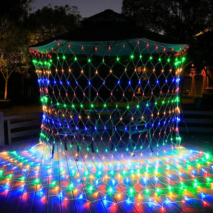 Solar or EU Plug Led Light Outdoor 3*2m Waterproof Lights Solar Panel Net Garland Garden Fairy Lawn Street Decoration Lamp