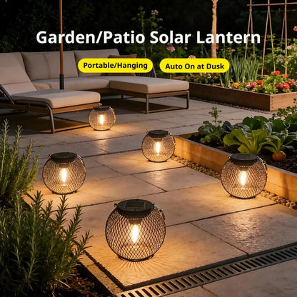 Solar Lantern Led Light Daylight Sensor Garden Lamps Lights Outdoor Waterproof Landscape Iron-art With Durable Chain Decor