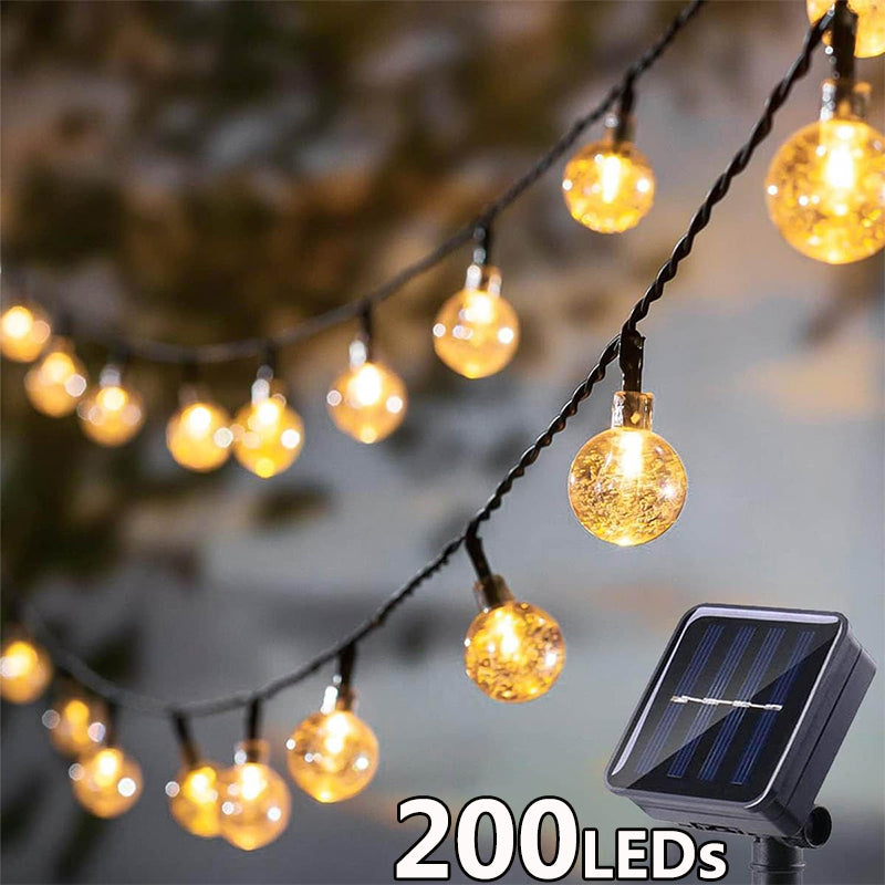 Solar String Lights - 8 Modes Waterproof Crystal Fairy