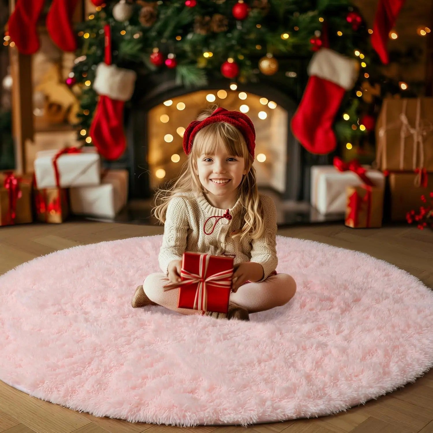 Round Outdoor Rug - Fluffy Shaggy Carpet