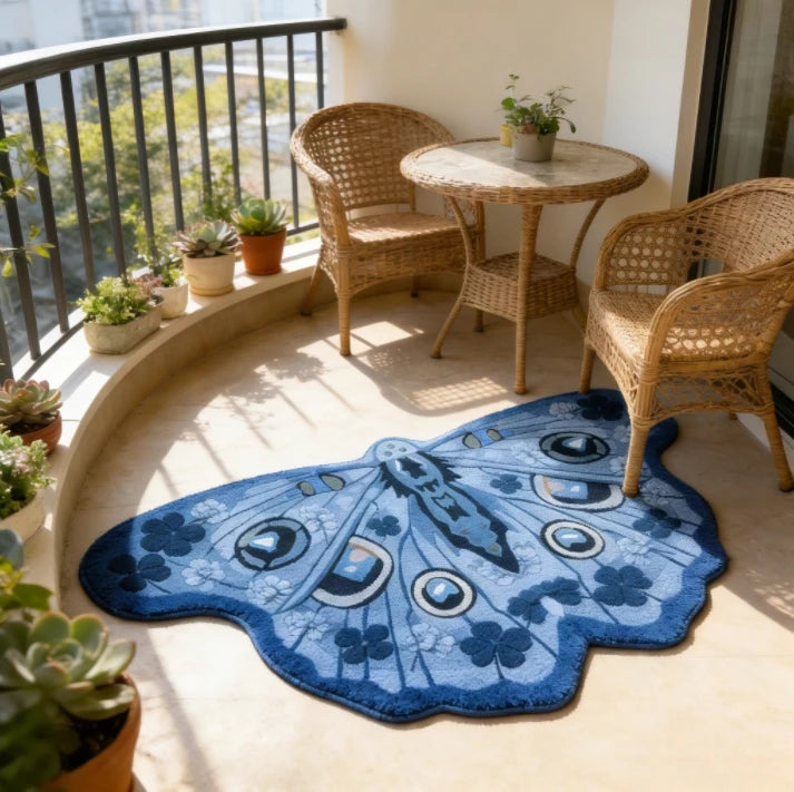 Irregular Shape Carpets for Living Room Butterfly Pattern Bedroom Decor Plush Carpet Home Fluffy Soft Floor Mat Thick Lounge Rug