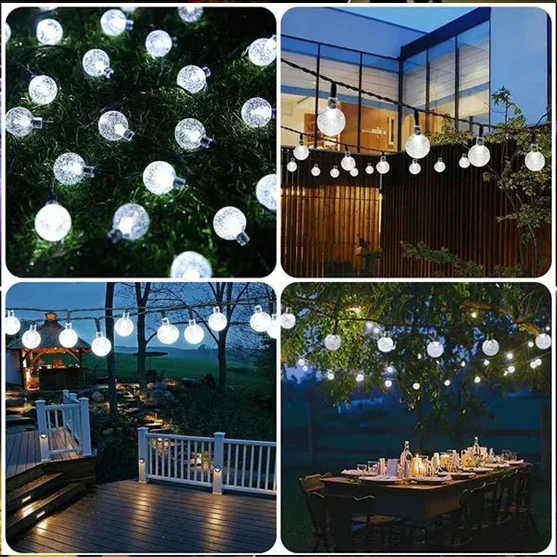 Solar String Lights - 8 Modes Waterproof Crystal Fairy
