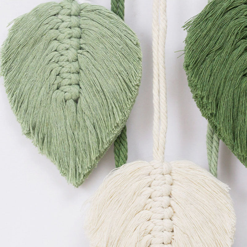 Decorative Artificial Plant Leaf Tapestry - Handmade Wall Hanging