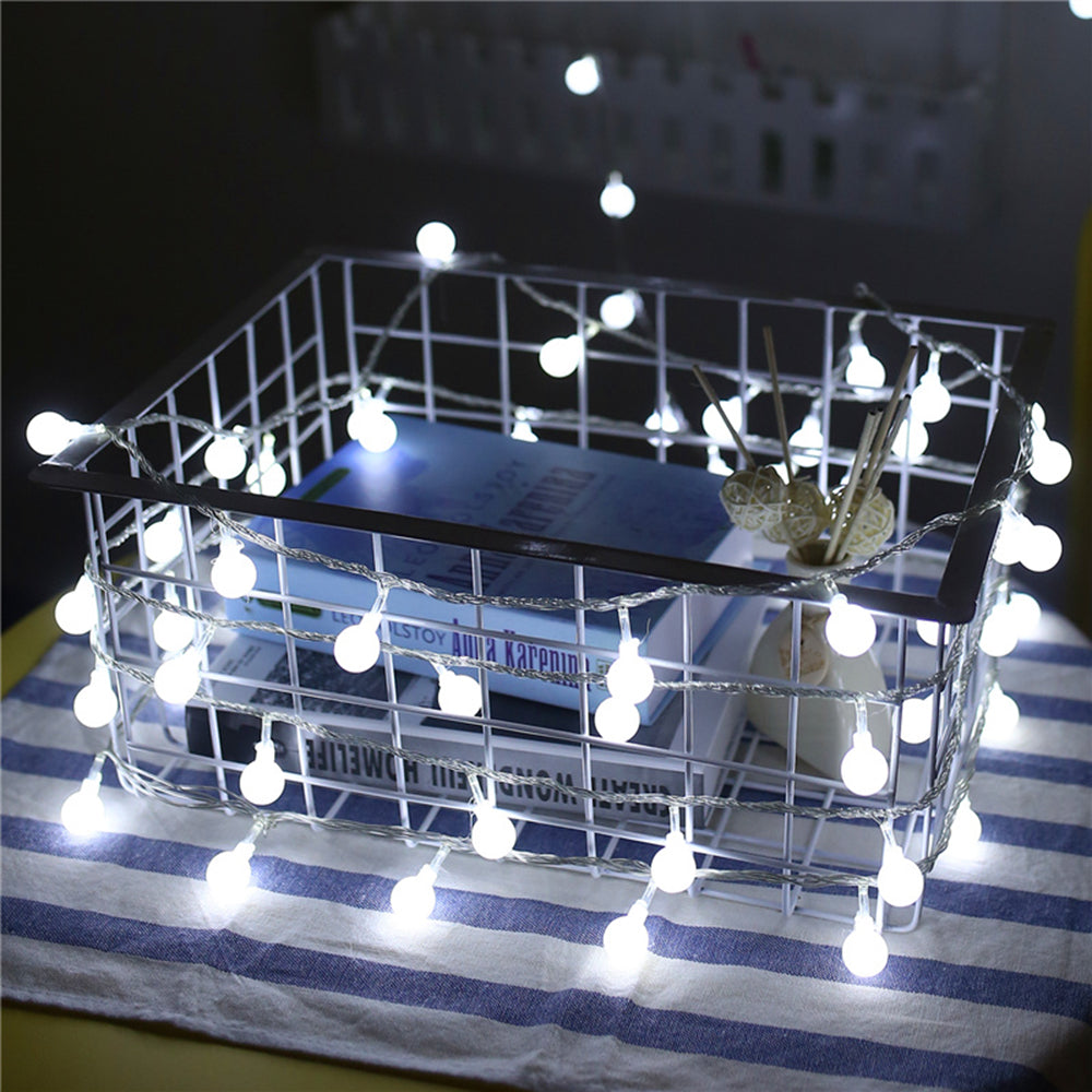 LED Ball Wreath String Lights - USB/Battery Powered