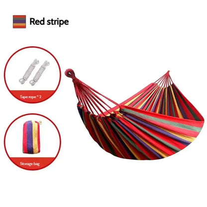 Outdoor Hammock: Thick Canvas Hammock - Durable Portable Camping Swing Bed