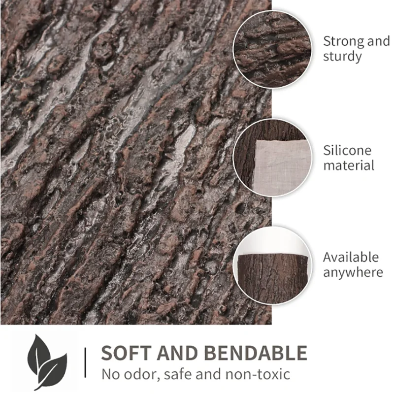 Artificial Silicone Bark Garden Landscape Pipe Wall Column Decoration Suitable for Home Garden DIY Miniature Landscape Fake Bark