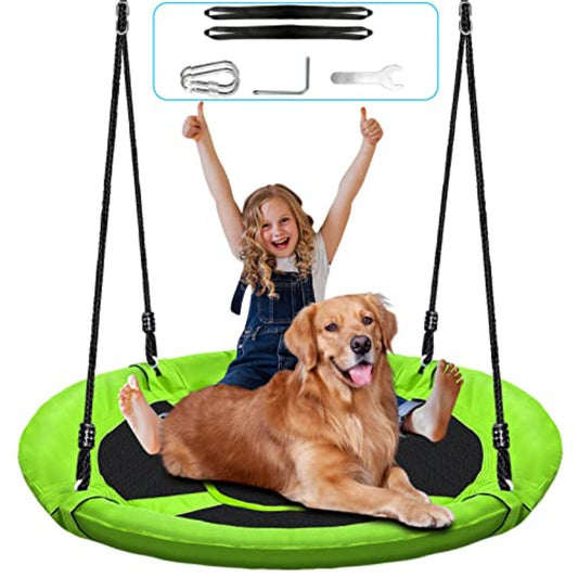 40" Saucer Tree Swing - 500Lb Capacity, Waterproof, Adjustable