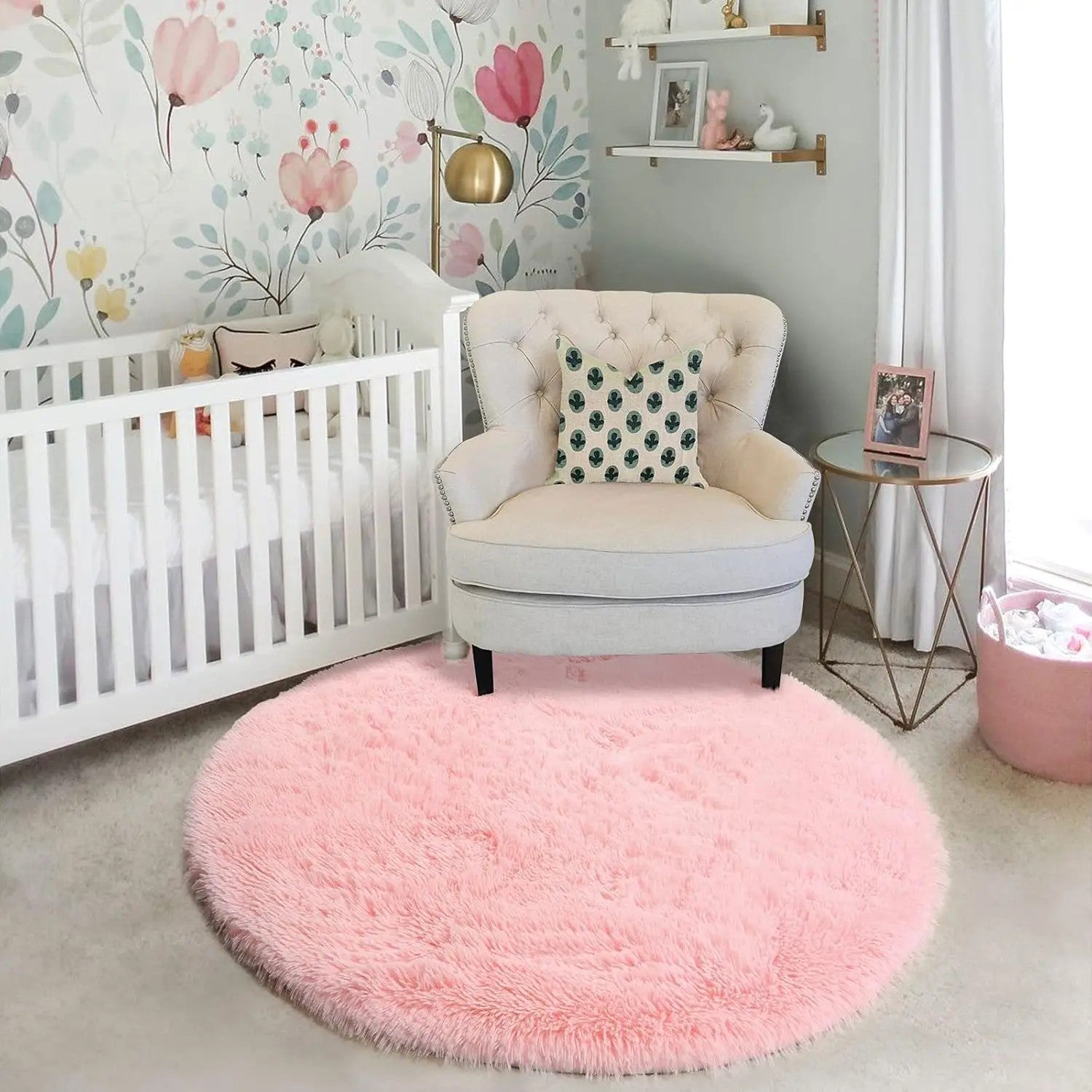 Round Outdoor Rug - Fluffy Shaggy Carpet