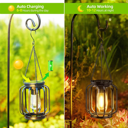 Outdoor Solar Lights Lantern: Decorative Waterproof Hanging